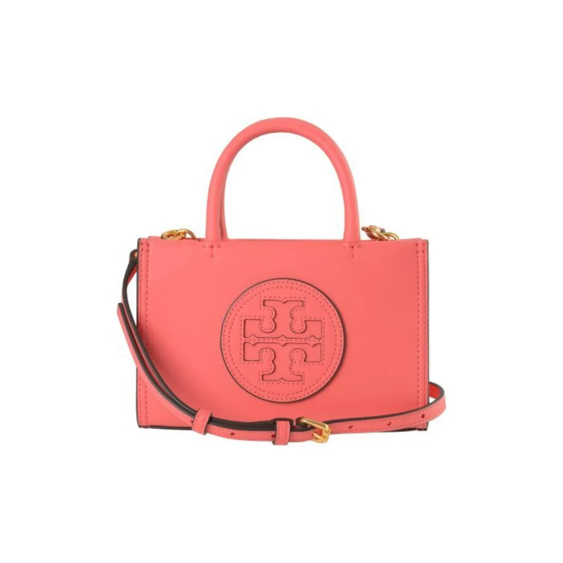 TORY BURCH Ella Synthetic Leather Tote Bag Shopping Bag Shoulder Bag Crossbody Bag Handbag Mini Women's Coral Pink
