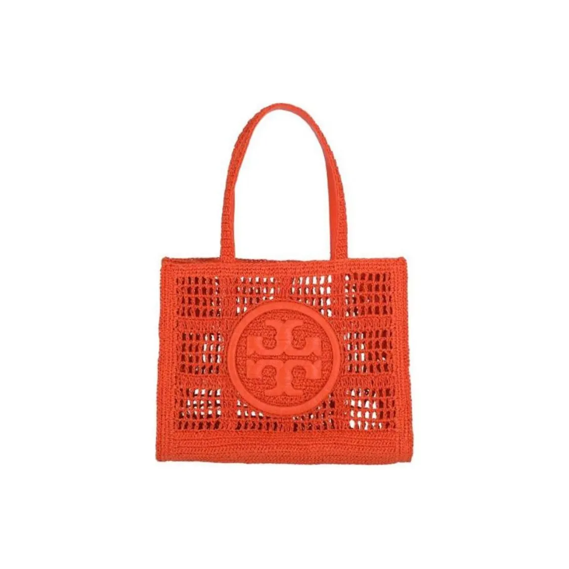 TORY BURCH Ella Raffia Искусственная кожа Комбинированная Сумка-тоут Сумка для покупок Сумка через плечо Сумка Женская Оранжевая