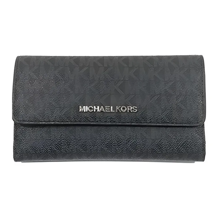 MICHAEL KORS Jet Set Leather Wallet Tubas Women's Black