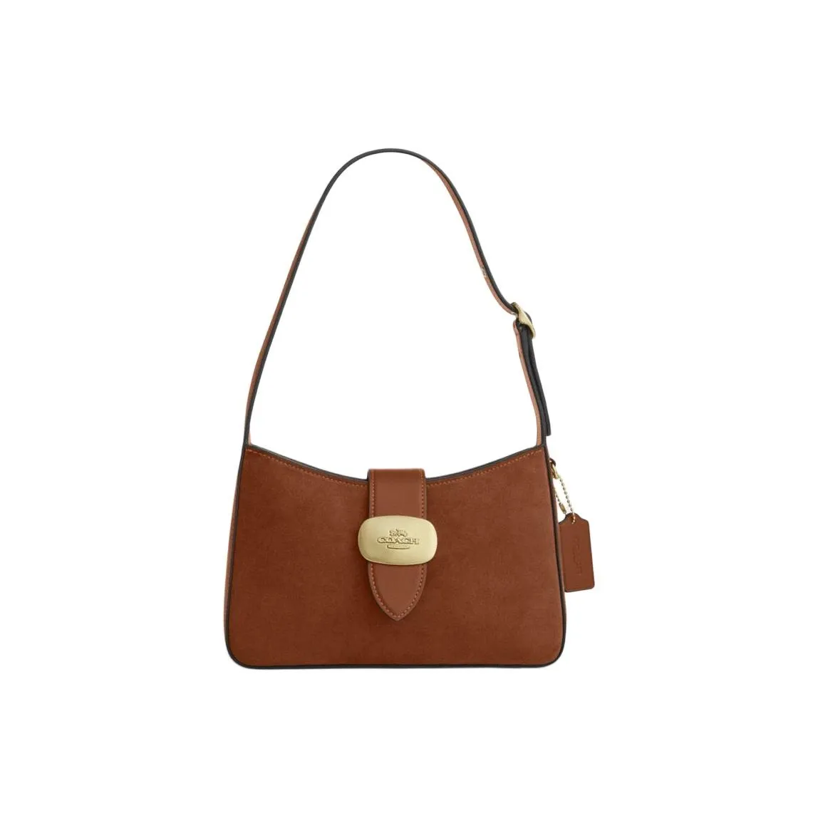 COACH Eliza Замша Плечо Сумка Сумка Сумка через плечо Средняя Женская Желтая земля Цвет