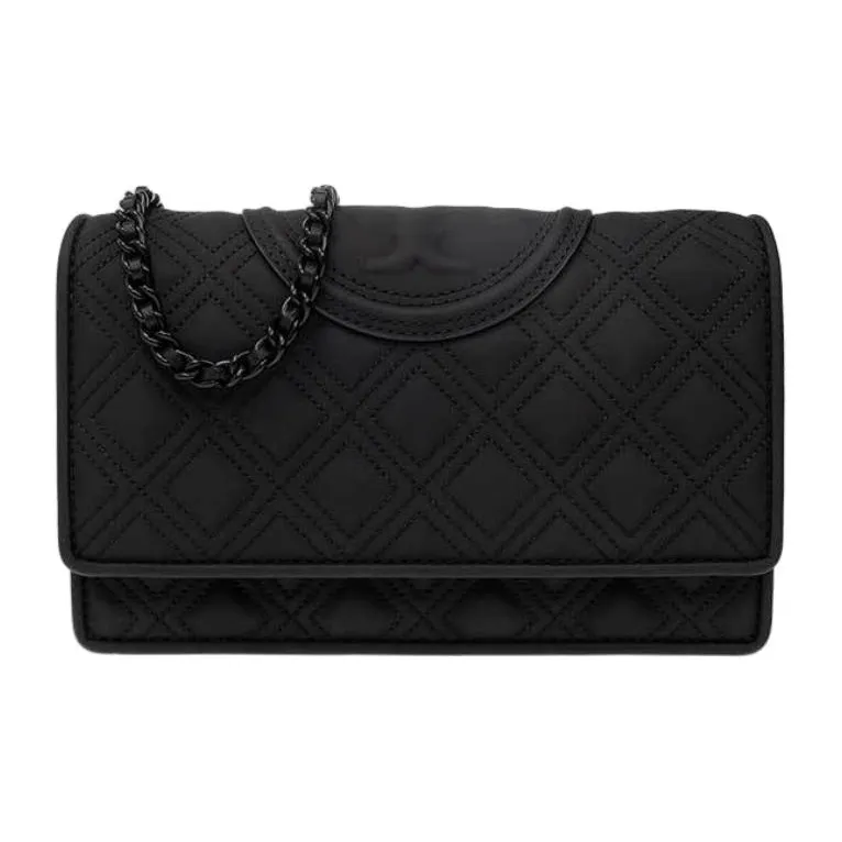 TORY BURCH Fleming Leather Wallet, Shoulder Bag, Crossbody Bag Women's Black
