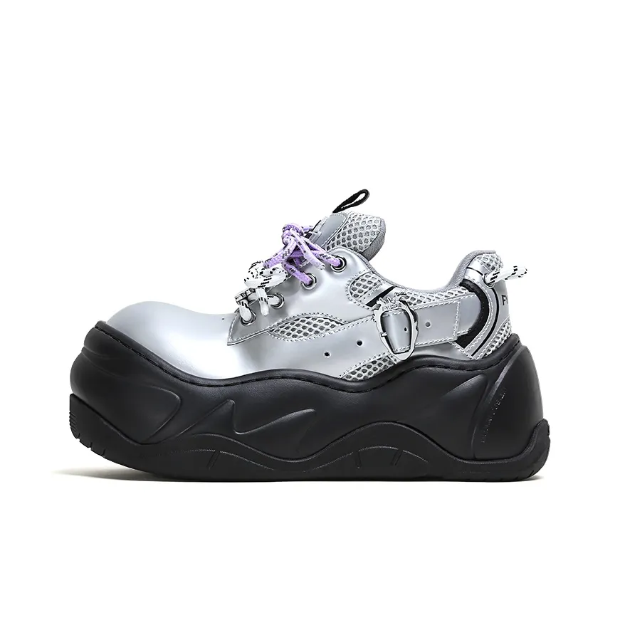 FY SPR Wifi визуально увеличивает рост противоскользящий низкий топ повседневная обувь женская серебряная