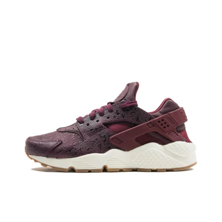 Nike Air Huarache Run Slip Устойчивый к истиранию Низкий топ Беговые кроссовки Унисекс Красный Коричневый