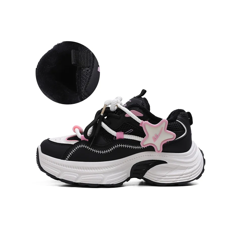 Warrior визуально увеличивает рост термозащитные низкие топы кроссовки женские черный бежевый розовый