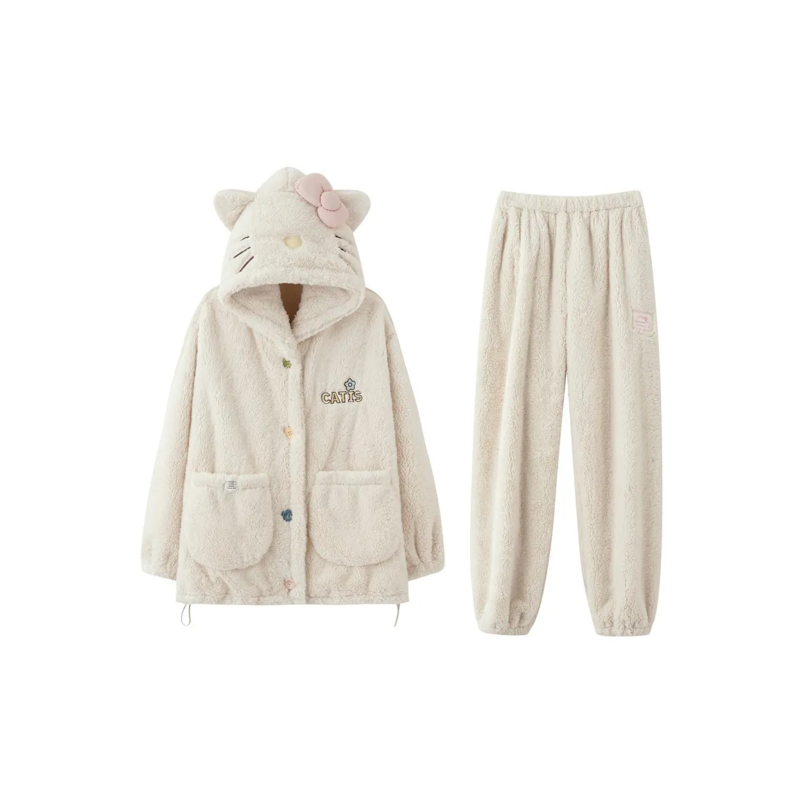MIOJUER Pajama Set Winter Women's Ecru