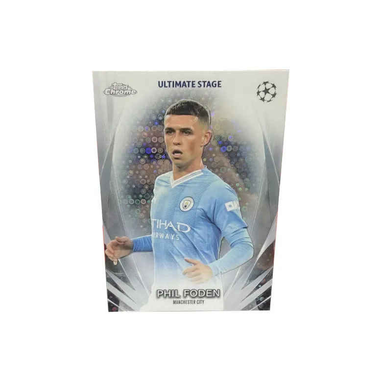 Topps Champions League UCC Пузырьки Fold Англия Манчестер Сити Фил Фоден Игрок Карта Переносимая Спортивная Карта