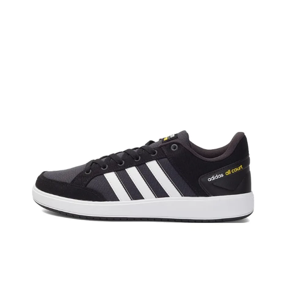 Adidas Cloudfoam All Court Slip-resistant Abrasion-resistant Low-top Tennis Shoes Men's Black Adidas Cloudfoam All Court Противоскользящие Устойчивые к истиранию Низкие Кроссовки для тенниса Мужские Черные