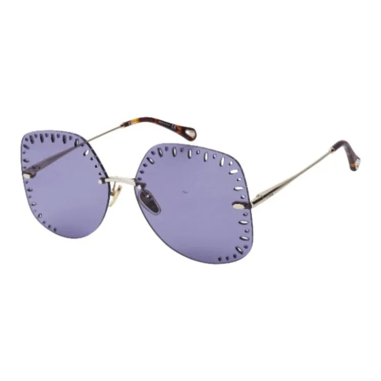 Chloe Metal Butterfly Sunglasses Women's Gold