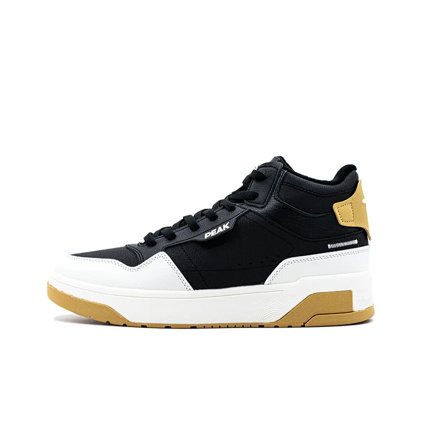 PEAK Taichi 910 Термическая Амортизация Высокие Кроссовки для Скейтбординга Мужские Черный Белый