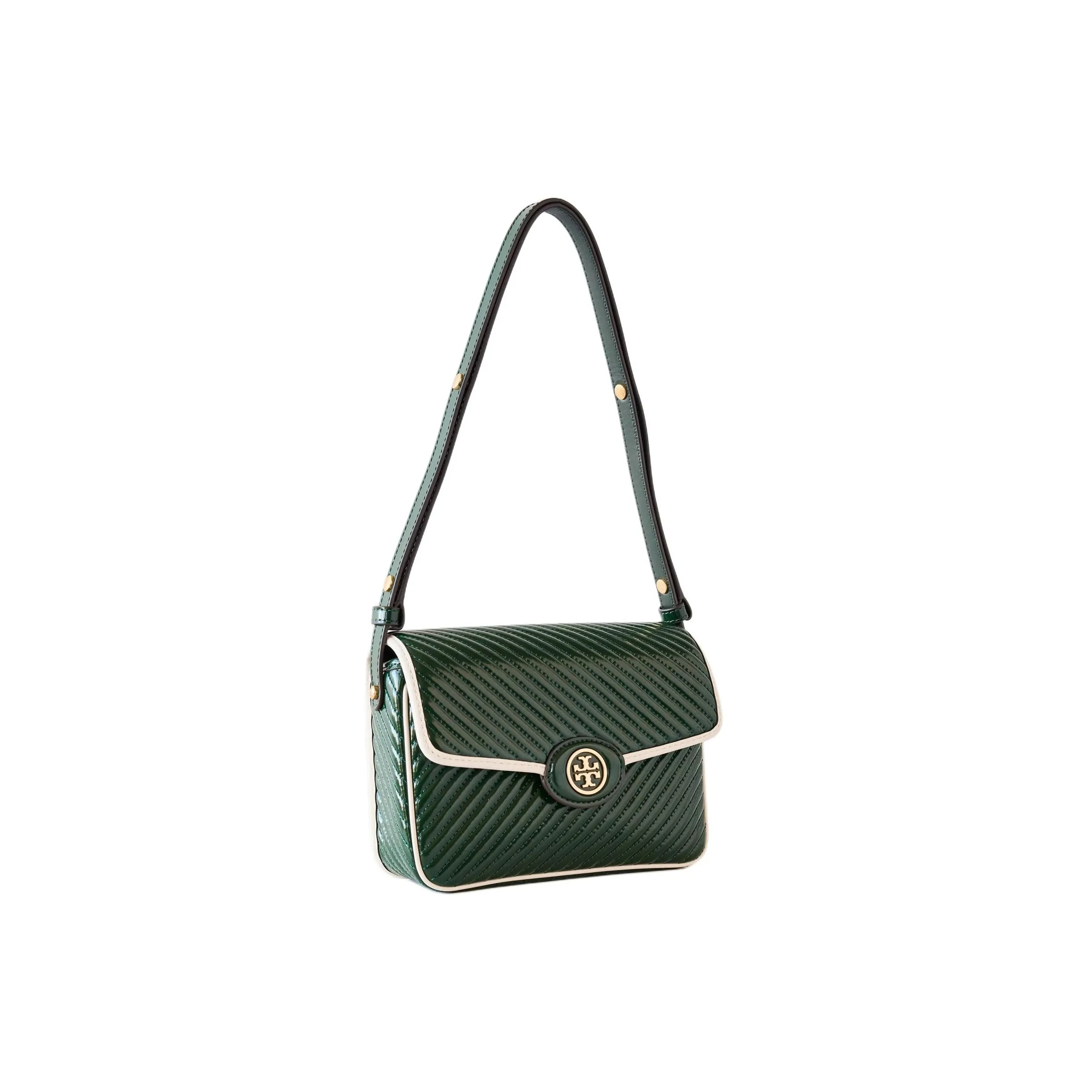 TORY BURCH Robinson Коровья кожа Курьерская сумка Сумка Сумка через плечо Стандартная Женская Зеленая