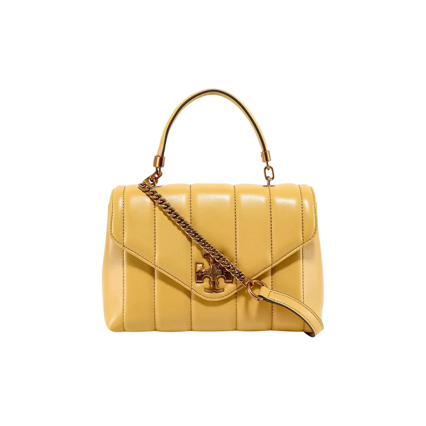 TORY BURCH Leather Shoulder Bag, Crossbody Bag, Handbag Trumpets Women's Yellow