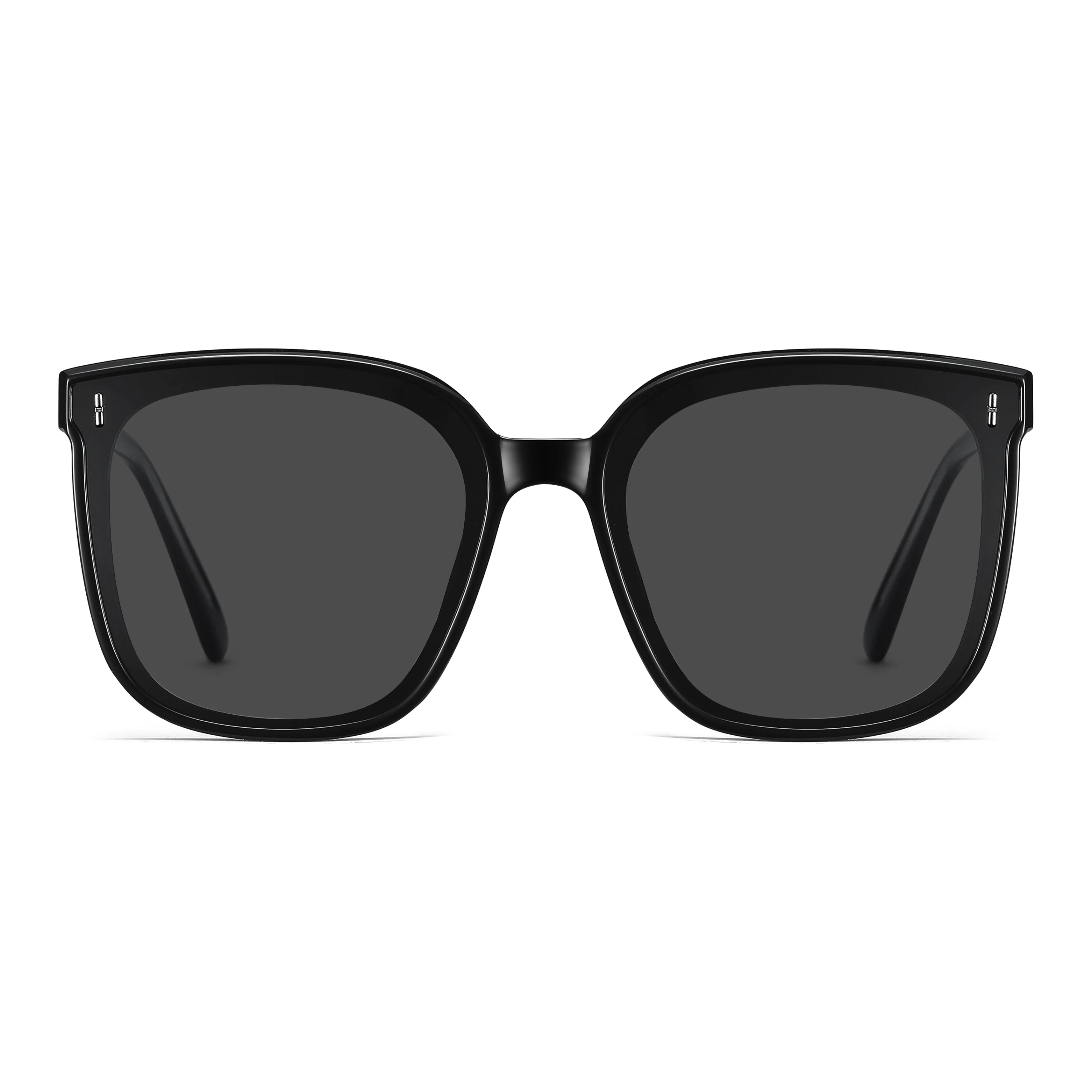 Wood Premium Plate Frame TR/Memory Plastic Round Sunglasses Women's