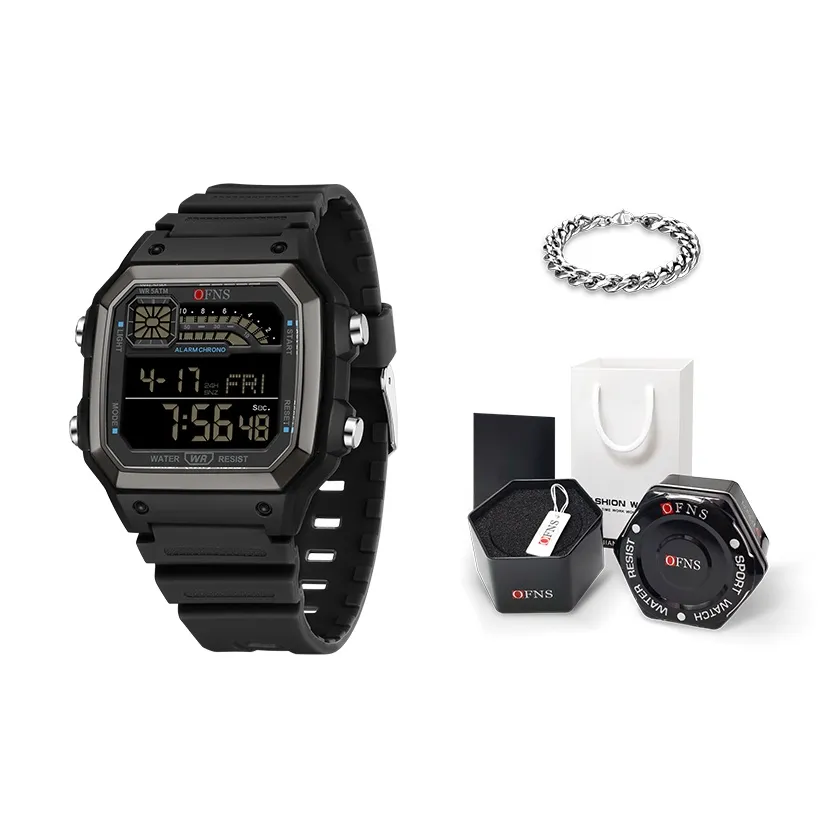 OFNS Электронные Движение Унисекс Часы 42,5мм*40мм*13мм Черные