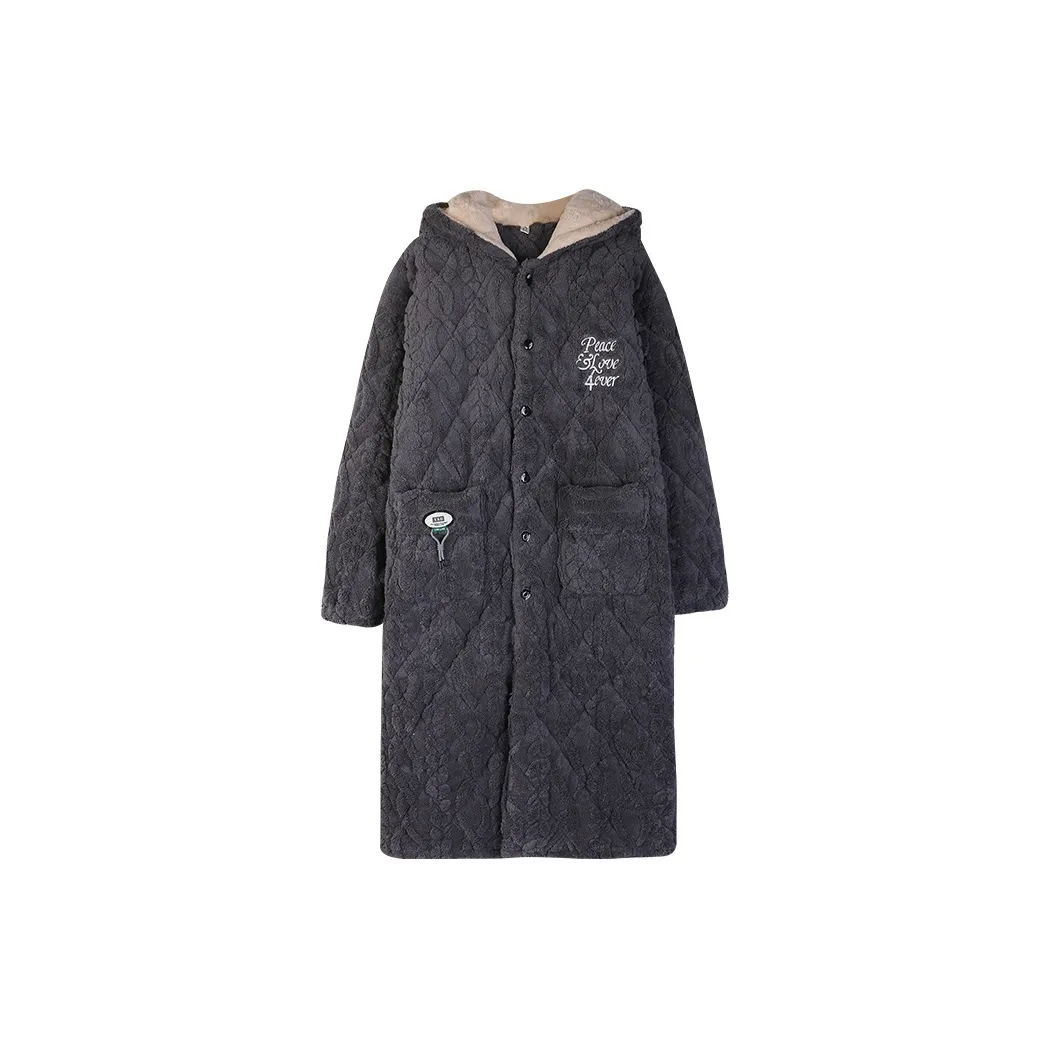 Qiao Ni Tong Pajama Robe Men's Gray