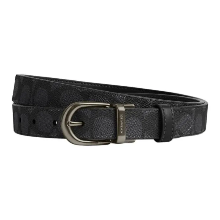 COACH Покрытие Холст Кожаные Ремни Женские Черный 2,5 см