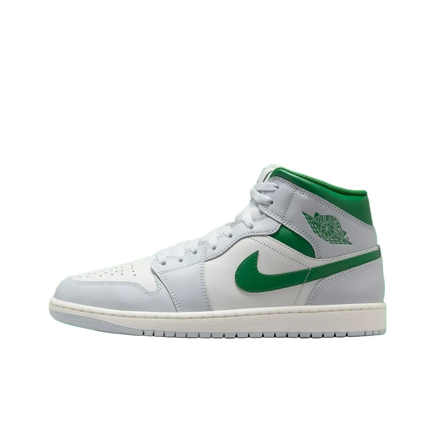 Jordan 1 Mid White Pure Platinum Pine Green