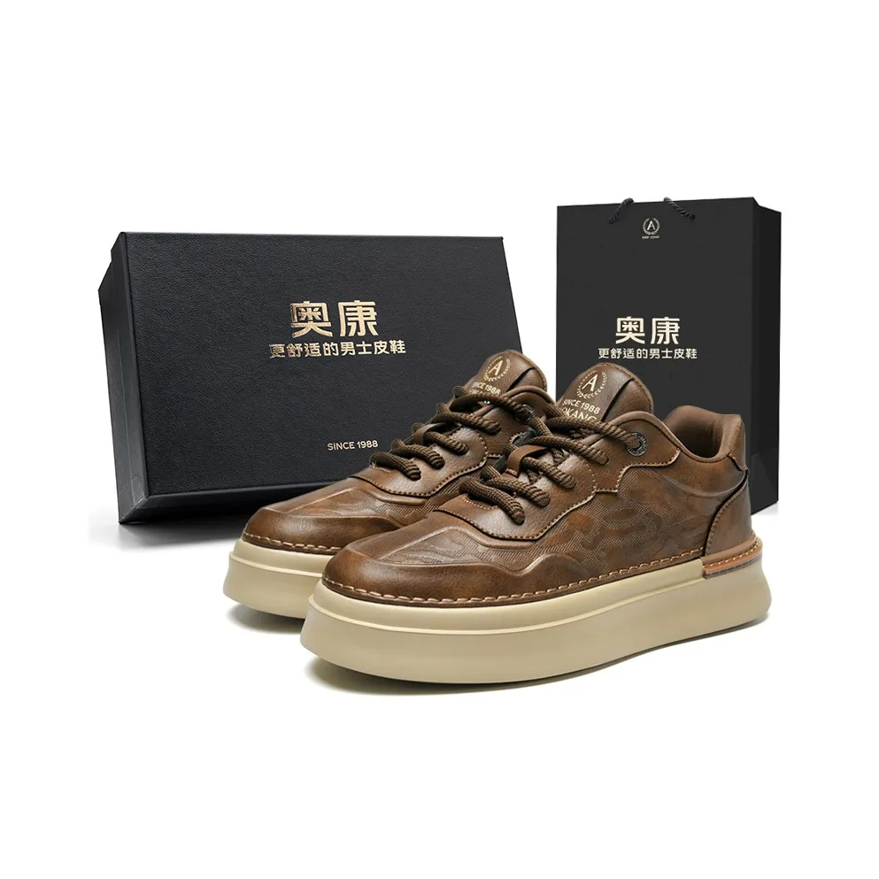 AOKANG AK DUNK Series Skateboard Shoes Men's Low top Black/Brown