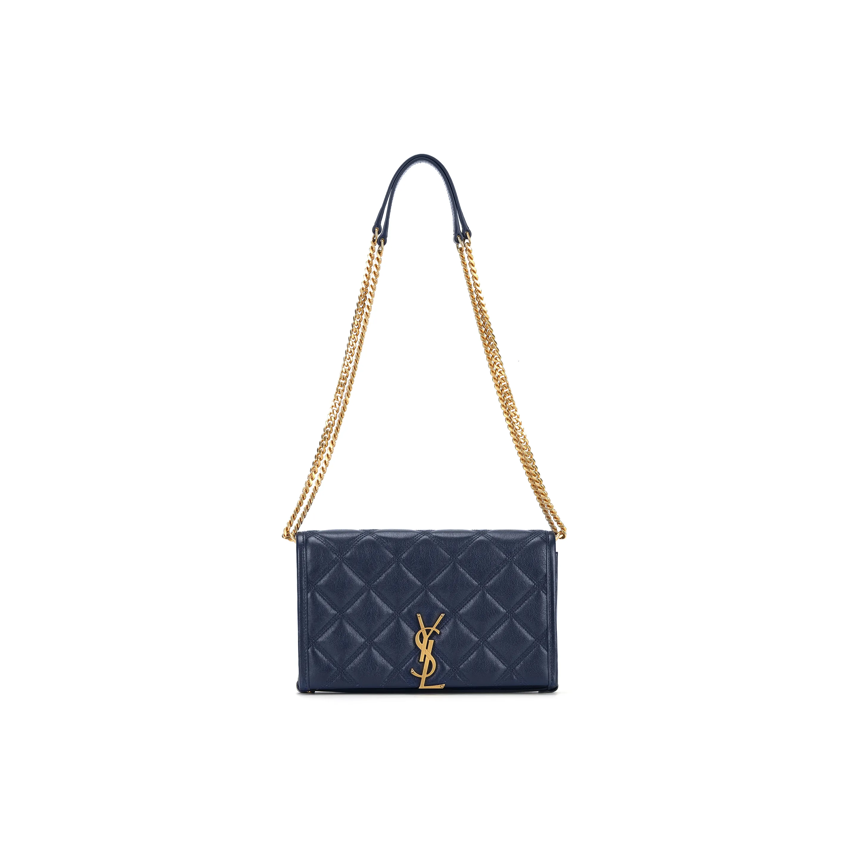 SAINT LAURENT Sheepskin Shoulder Bag, Crossbody Bag Women's Blue