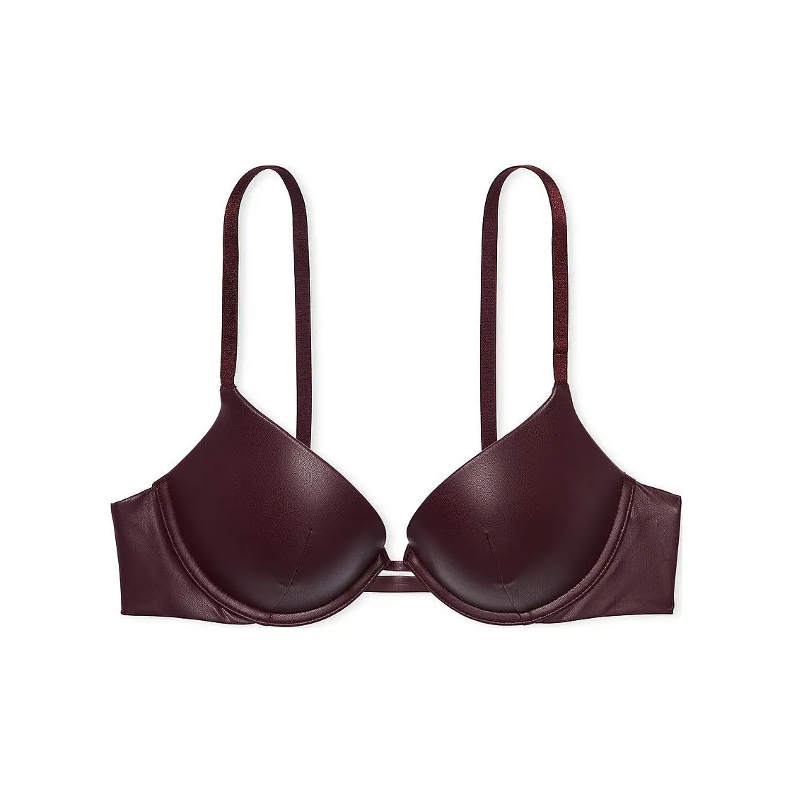 Victoria's Secret Very Sexy Faux Leather Push Up Bra / Burgundy Brown Bra Women's Burgundy Brown