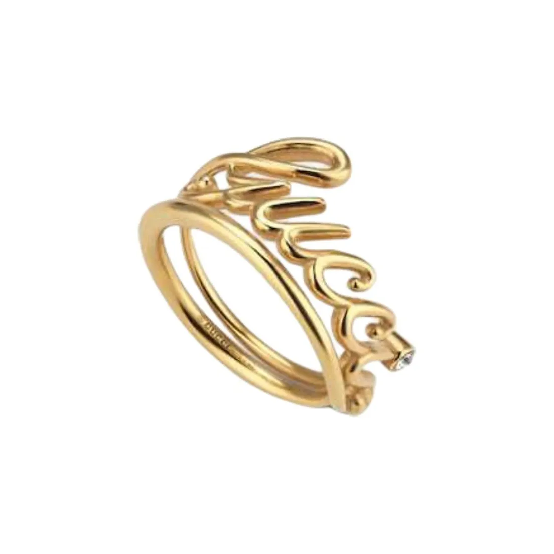 GUCCI Wide Ring With GUCCI Script