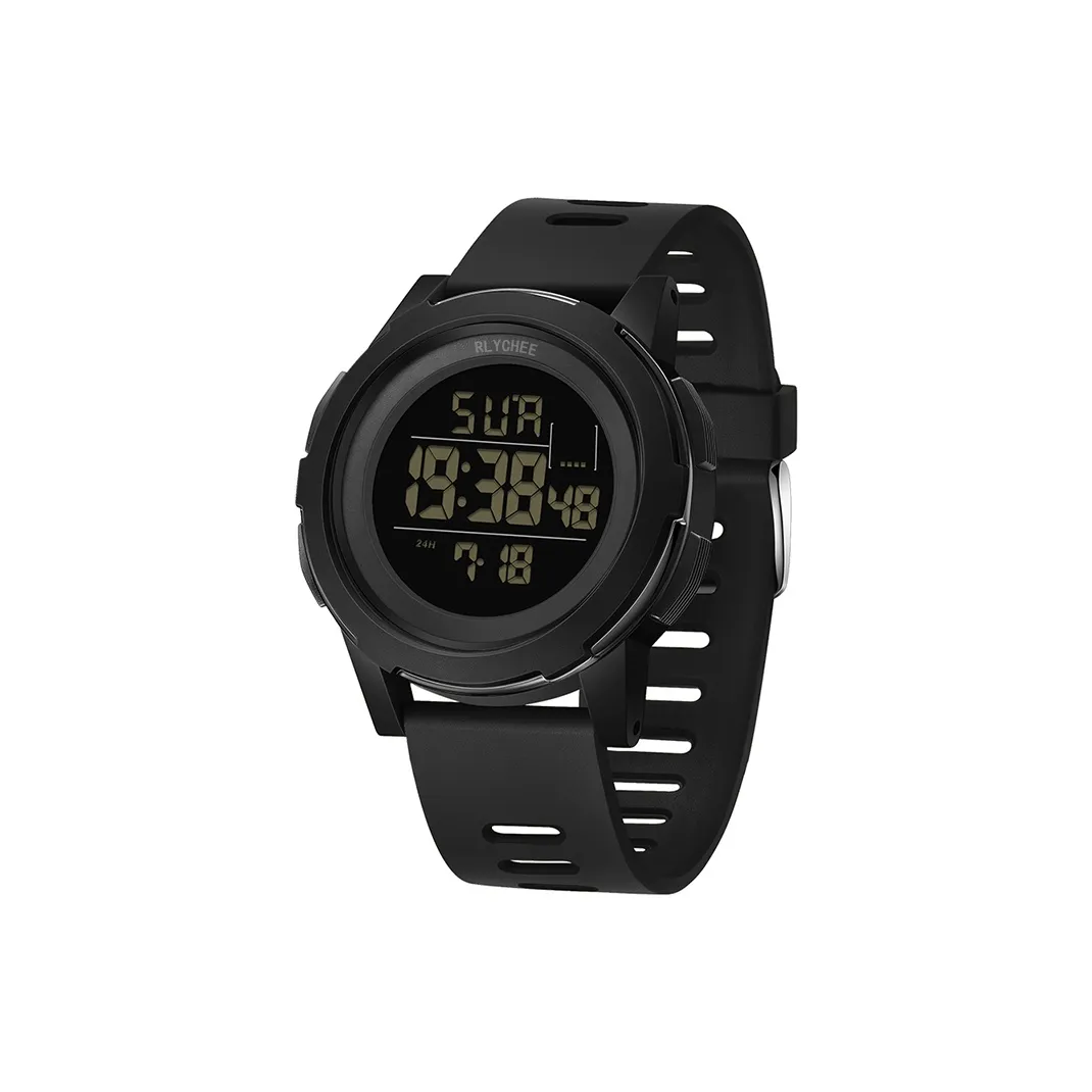 Rlychee Студенческие часы Электронный механизм Унисекс Черный циферблат