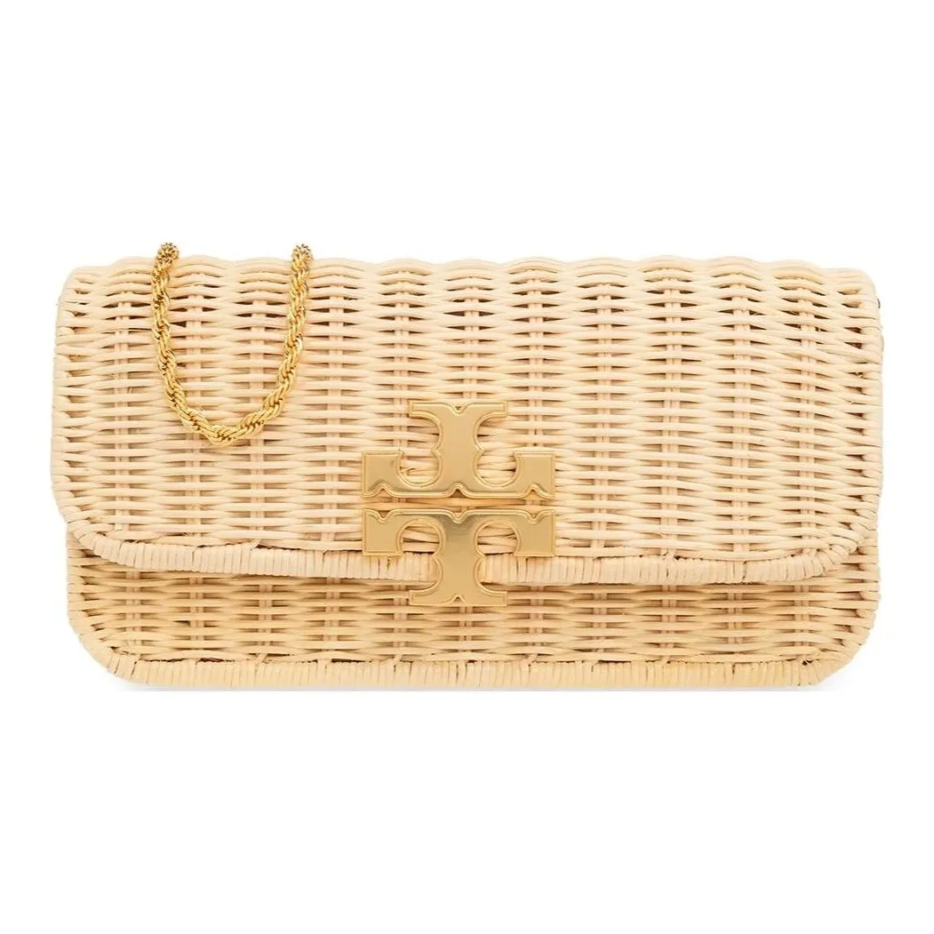 TORY BURCH Ротанг Клатч Сумка Сумка через плечо Средняя Женская Светло-желтая