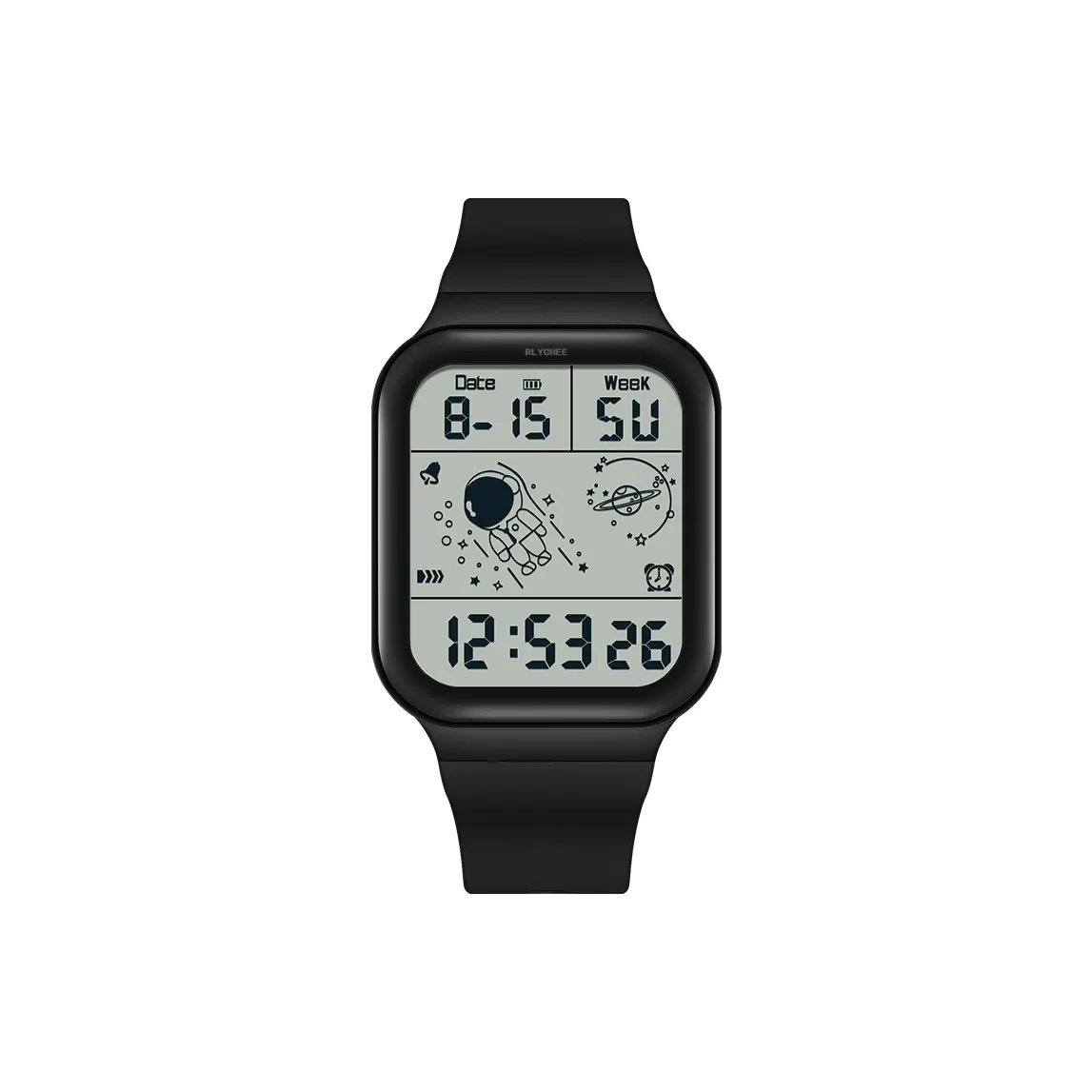 Rlychee Квадратный стиль позиционирования мужской женский все унисекс студенты часы электронный механизм ремешок из TPU часы унисекс белый циферблат