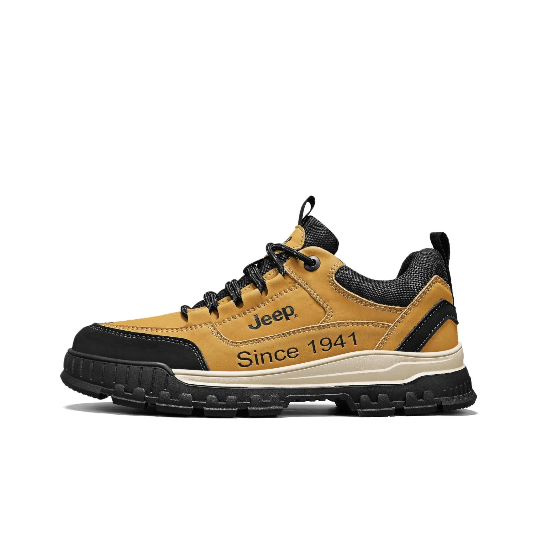 Jeep Low Top Outdoor Shoes Men's Brown Yellow