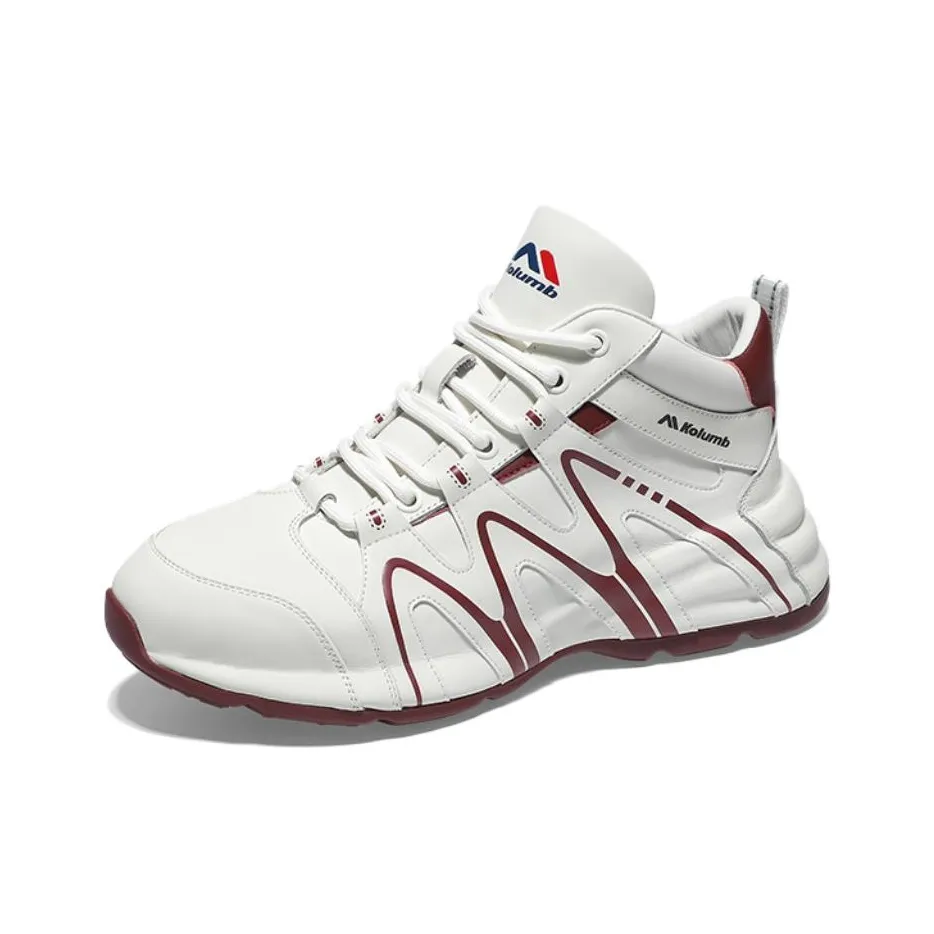 KOLUMB Износостойкий Легкий Увеличивающий Высоту Высокий Топ Повседневная Обувь Мужская Белый Красный