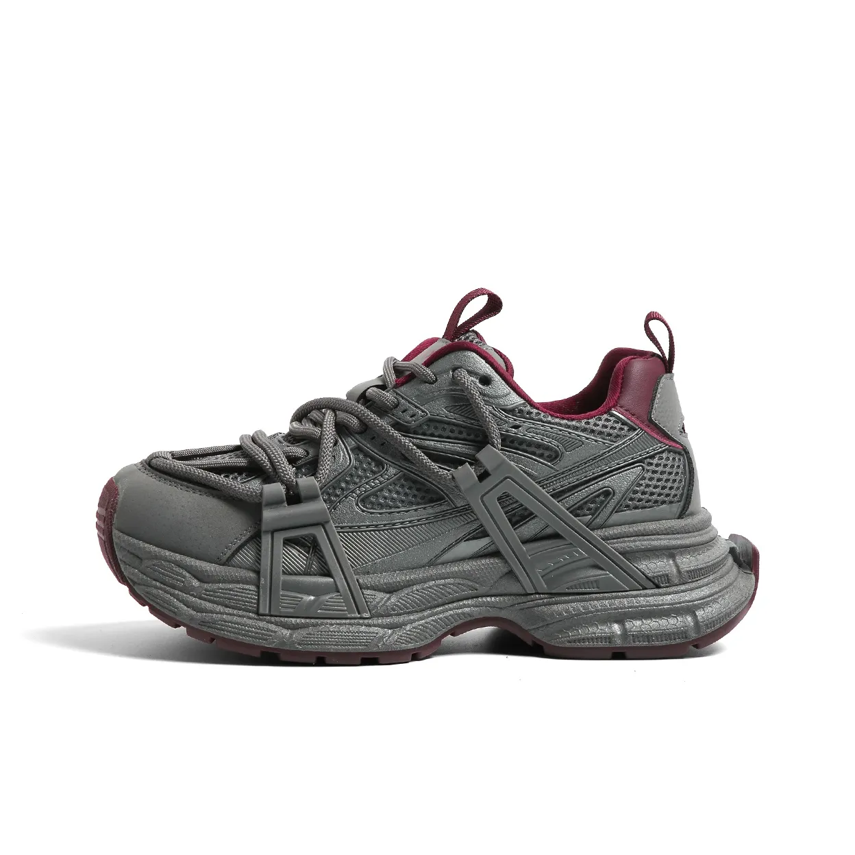 HUANQIU Shock Absorbers With Slip Resistant And Abrasion Resistant Properties Low Top Chunky Sneakers Women's