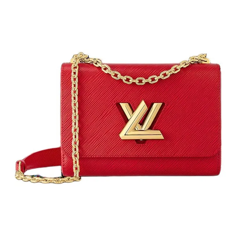LOUIS VUITTON Twist Leather Shoulder Bag, Crossbody Bag Women's Red