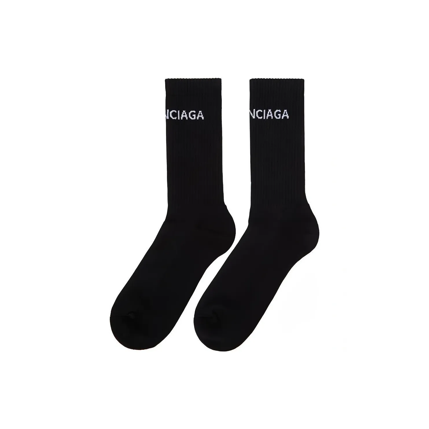 Balenciaga Logo Tennis Socks 'Black/White'