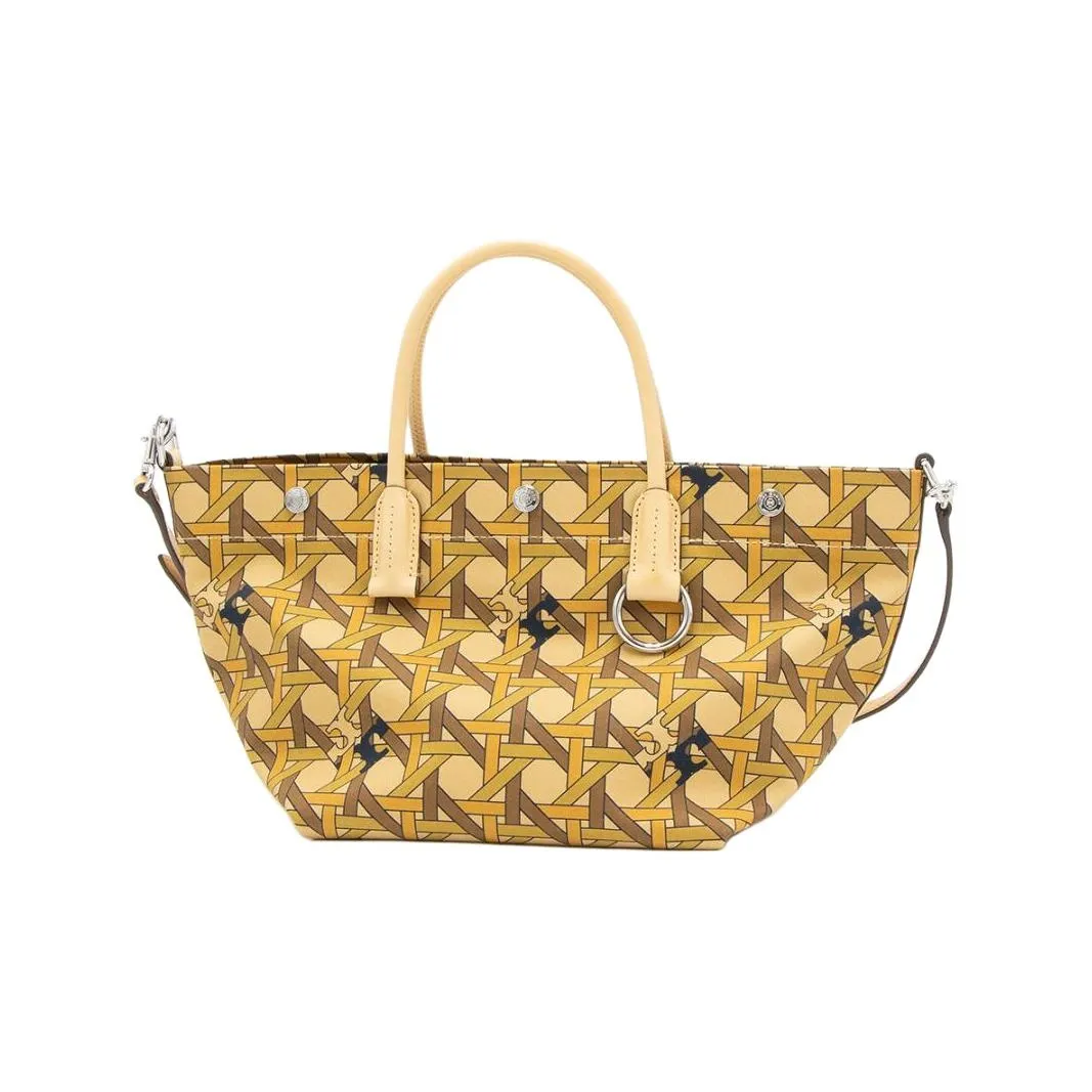 TORY BURCH Холст и кожа Комбинированная сумка-тоут сумка для покупок сумка через плечо сумка маленькая женская коричневая