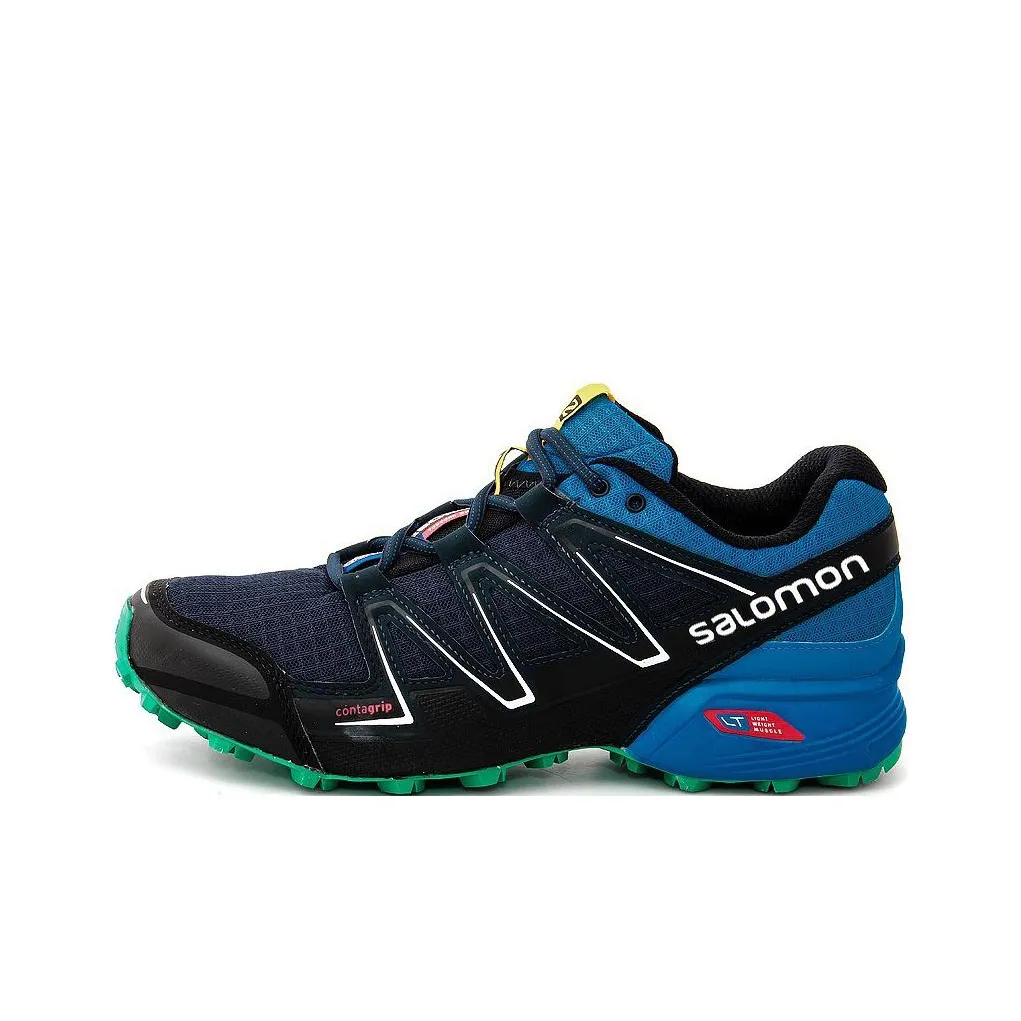 SALOMON Speedcross Vario Anti Slip Wear Resistant Low Top Running Shoes Men's Black Blue Green