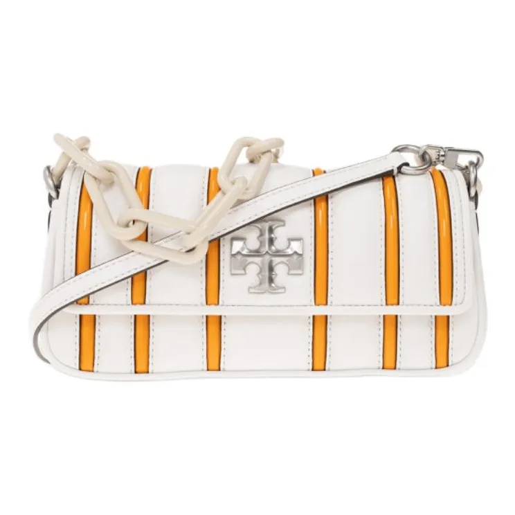 TORY BURCH Kira (Красный) Напповая кожа с лакированной кожей через плечо сумка маленькая женская белая