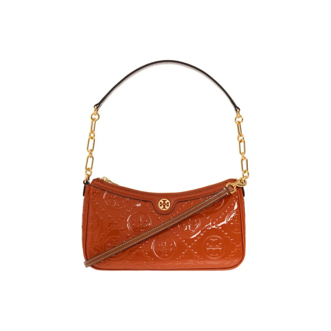 TORY BURCH T Monogram Patent Leather Shoulder Bag Portable Crossbody Bag Shoulder Bag Women's Spring Red