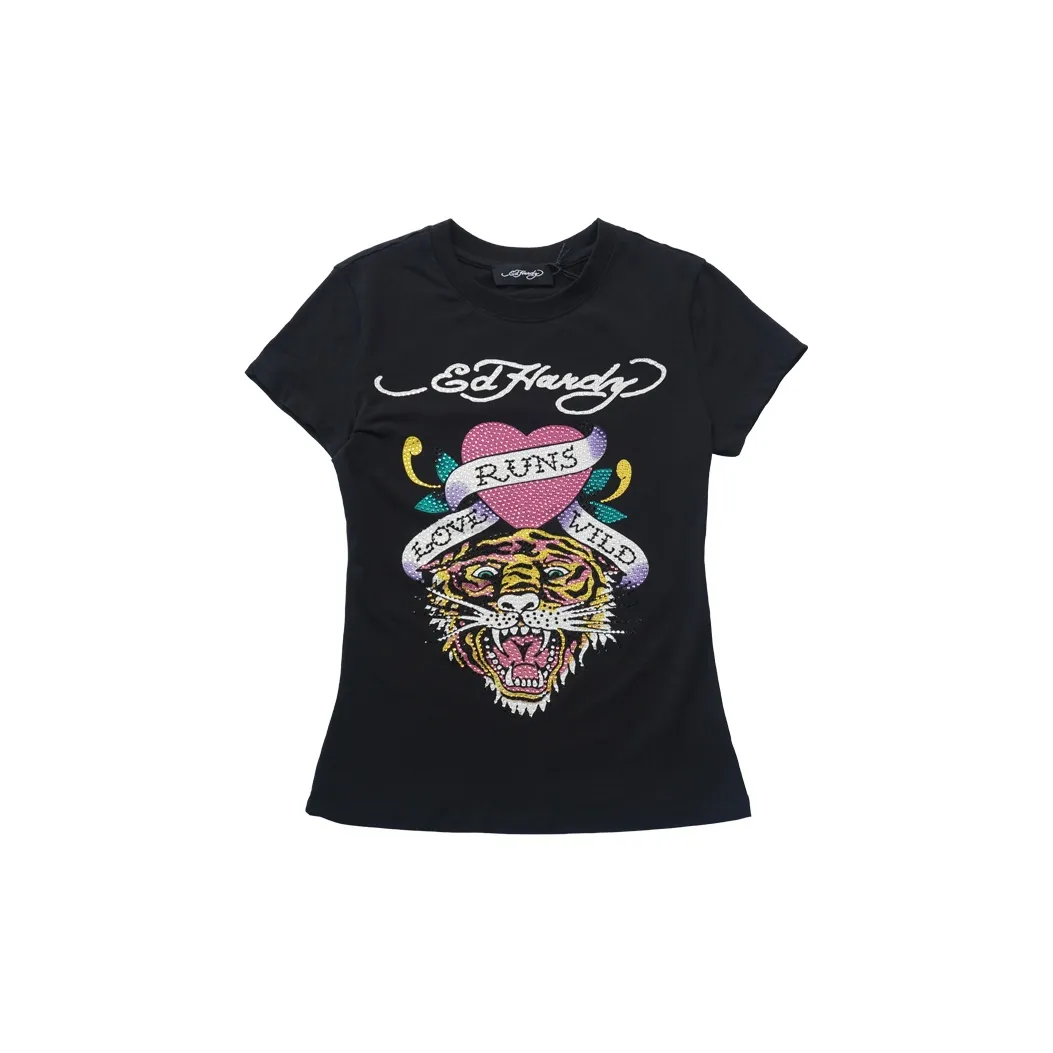 Ed Hardy SS24 T-Shirt Женская Черная