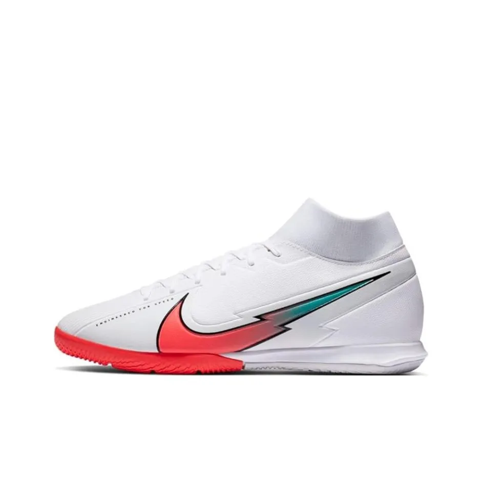 Nike Mercurial Superfly 7 Slip-Resistant Abrasion-Resistant Футбольные бутсы Мужские Белый Оранжевый
