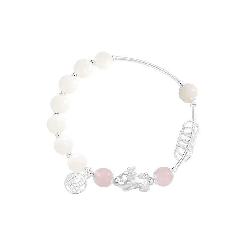 MUYAN Бодхи Браслет с бусинами с иероглифом "Фу" и китайскими благоприятными животными женский