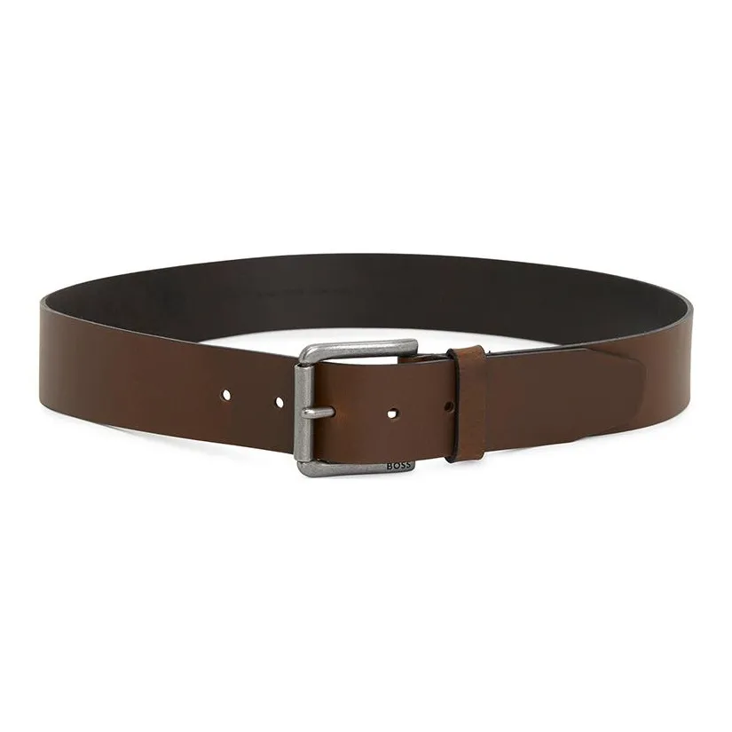 HUGO BOSS Cow Leather Belts Men's Brown Width 4CM