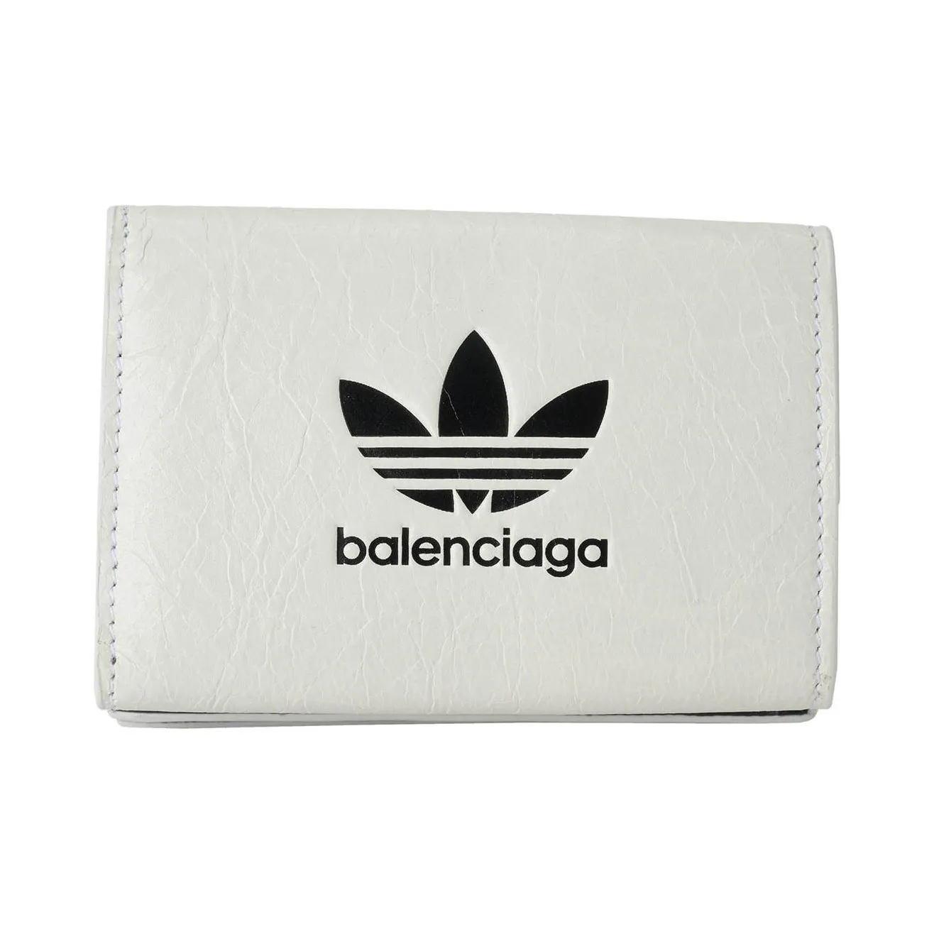 Balenciaga Adidas Collaboration Leather Wallet Unisex White