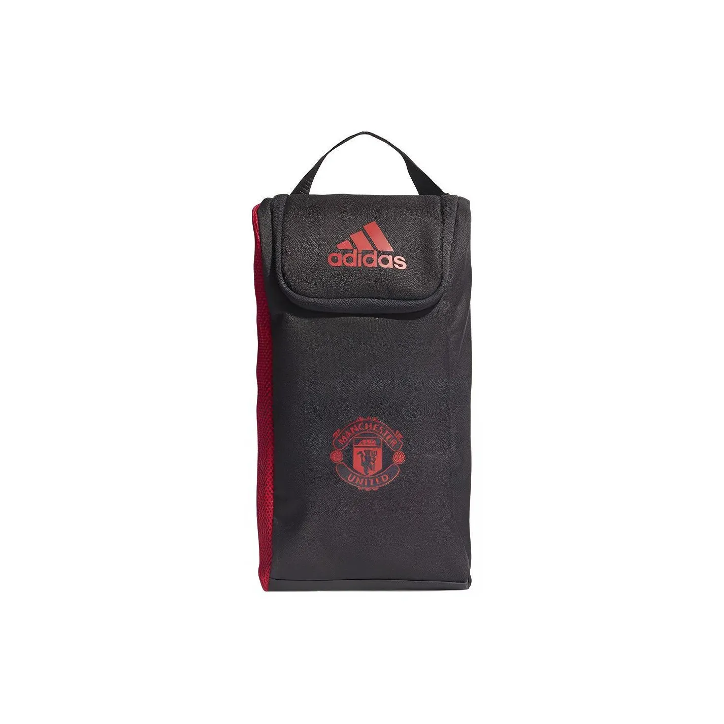 Adidas MANCHESTER UNITED THEATRE OF DREAMS Recycled Polyester Plain Weave Fabric Handbag Shoe Bag Unisex Black & Red