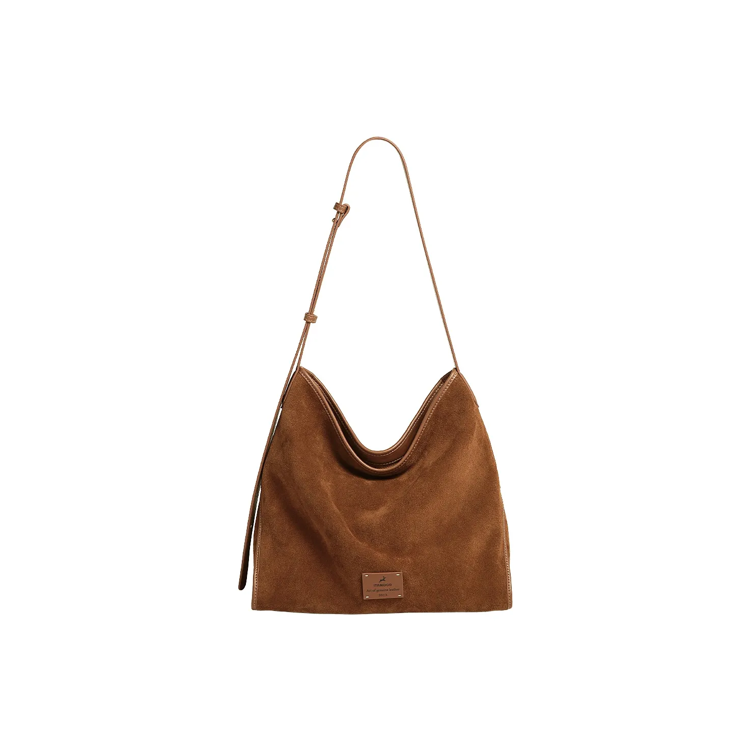 Miao Di Сумка через плечо из коровьей кожи Женская Какао-коричневый \ Амбер Чайный коричневый