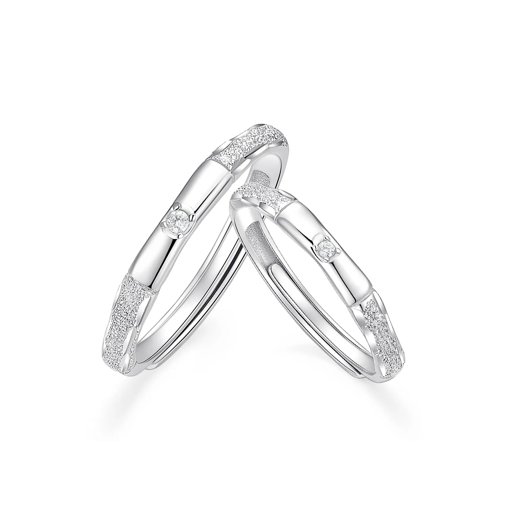 I Do&Co. 925 Sterling Silver Synthetic Cubic Zirconia Rings Unisex