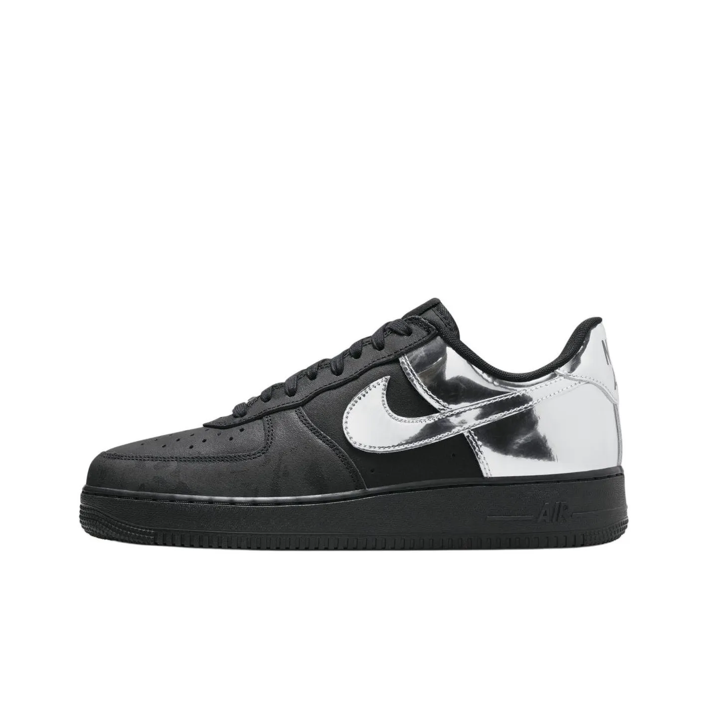 Nike Air FORCE 1 Slip-on Устойчивый к истиранию Низкий Топ Скейтбординг Кроссовки Унисекс Черный Белый