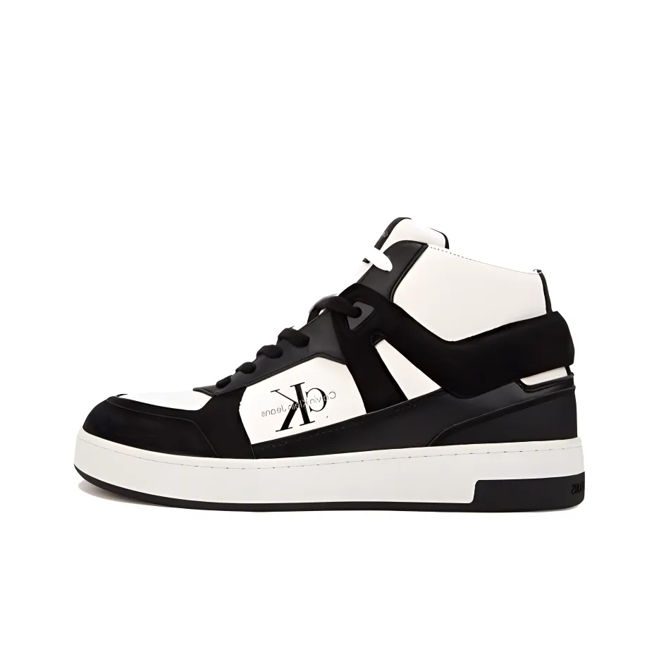 CALVIN KLEIN High-Top Skateboard Shoes Men's Space Black