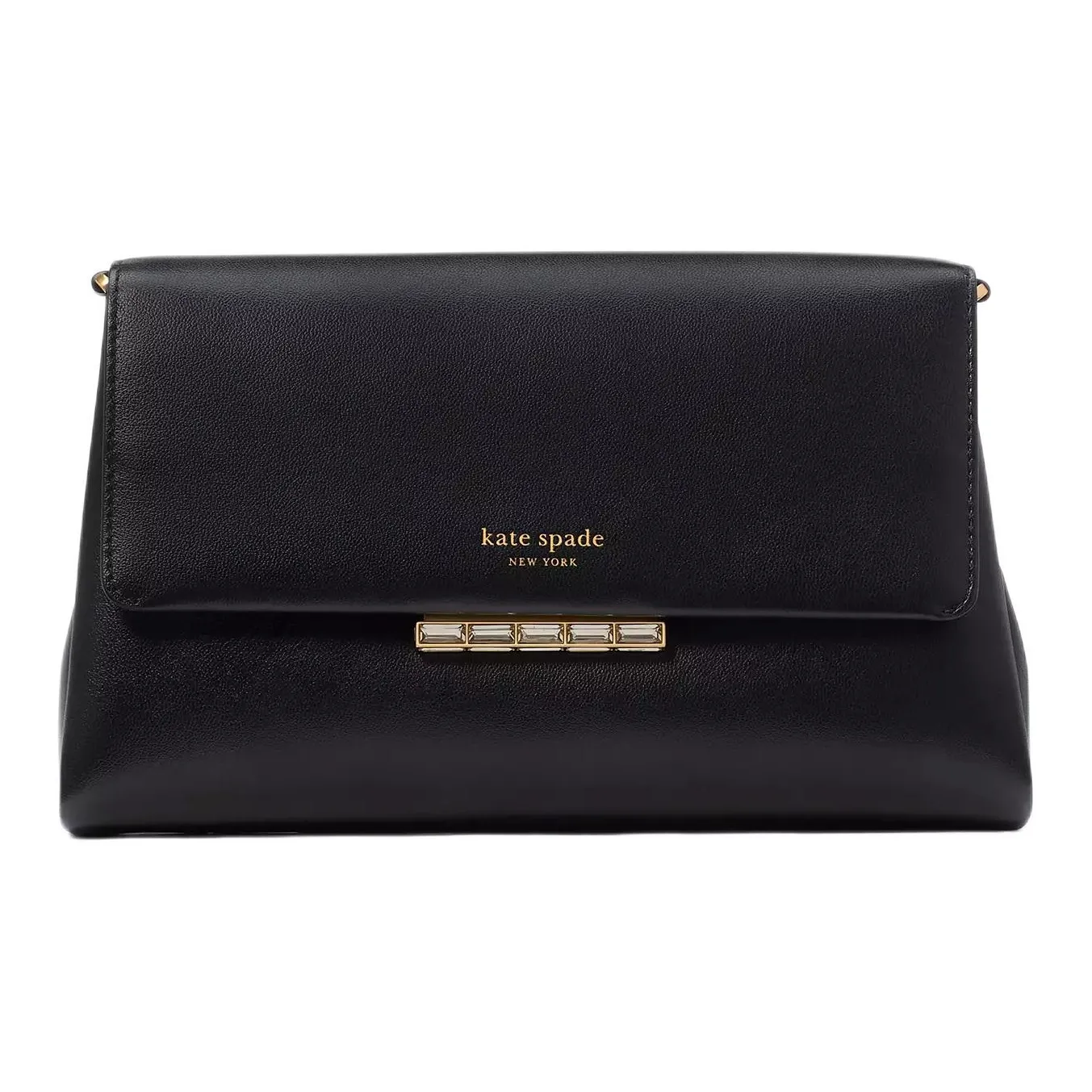 Kate Spade Grained Leather One Shoulder Crossbody Clutches Women's Black