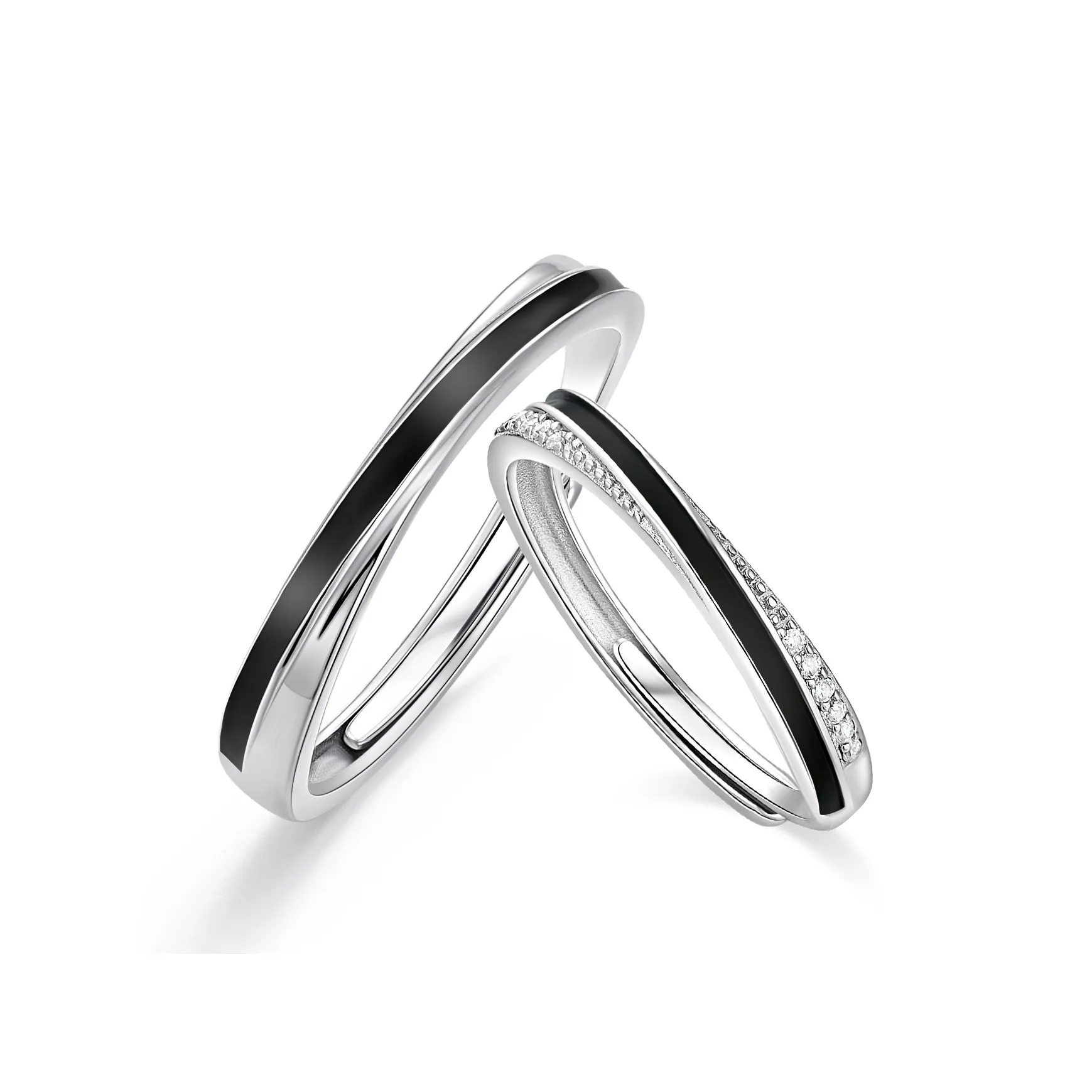 I Do&Co. 925 Sterling Silver Synthetic Cubic Zirconia Rings Unisex