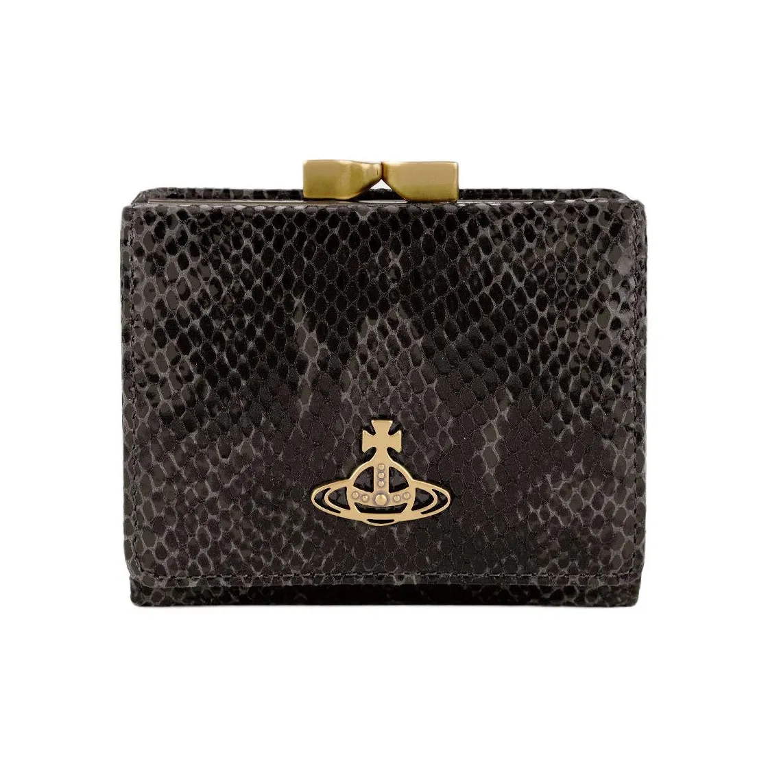 Vivienne Westwood Python с принтом Тисненая кожа Кошелек Маленький Женский Черный