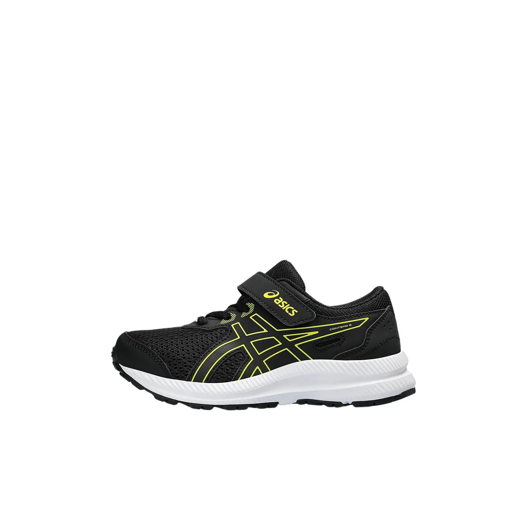 Asics Гель Contend 8 Rebound Дышащий Поддержка Низкий Топ Детская Беговая Обувь Черный Желтый Для Детей Возрастом 3-7 Лет